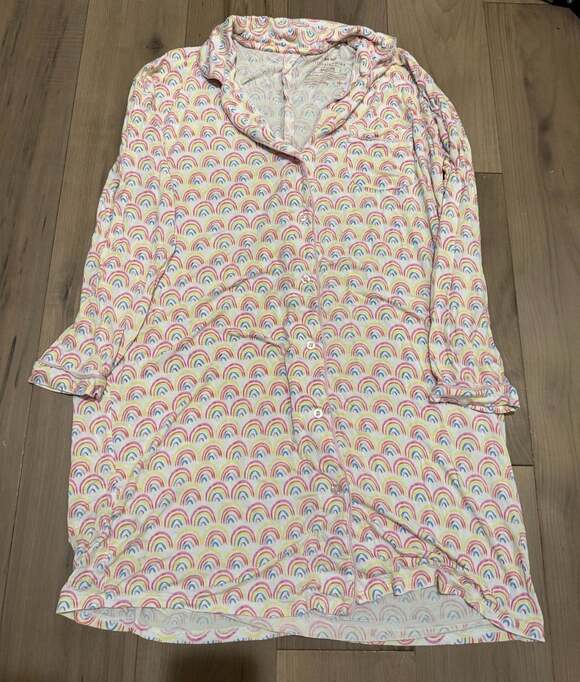 Little Sleepies Other - Little Sleepies Women's Rainbow Print Button-Down Sleep Shirt